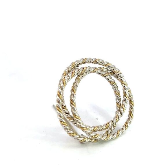 Tiffany & Co Estate Triple Wreath Brooch Pin 18K Silver TIF540 - Picture 3 of 9